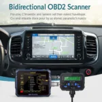 OBD2 Scanner Bidirectional Connected to Car