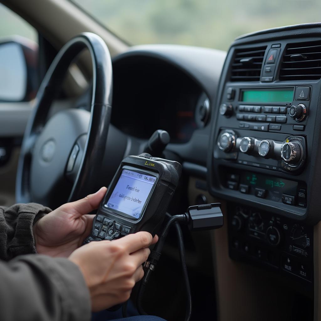 OBD2 Scanner Connected to a 1998 Toyota Camry