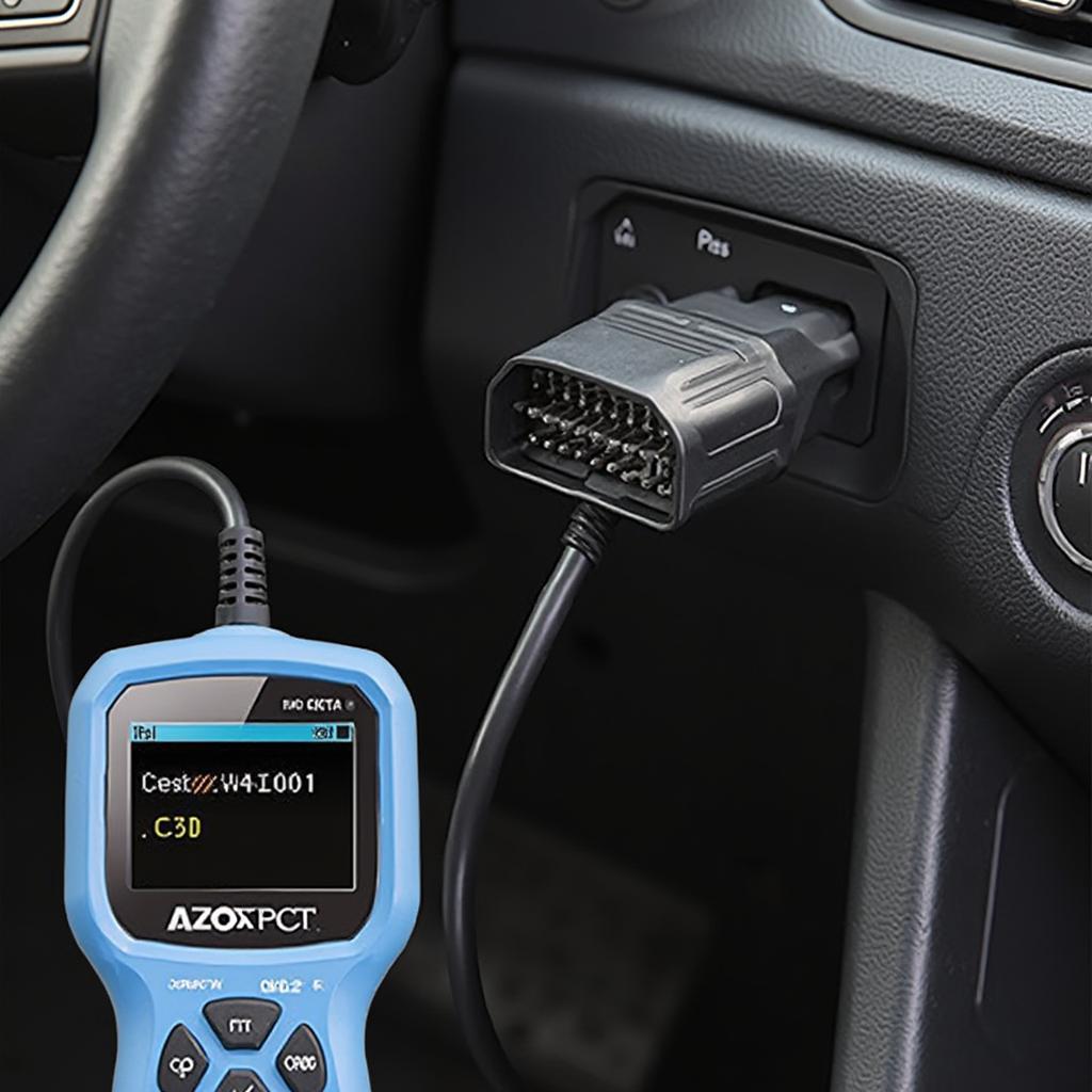 OBD2 Scanner Connected to a Car's OBD2 Port