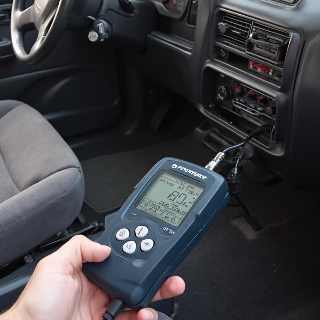 OBD2 Scanner Connected to 1994 Chevy S10