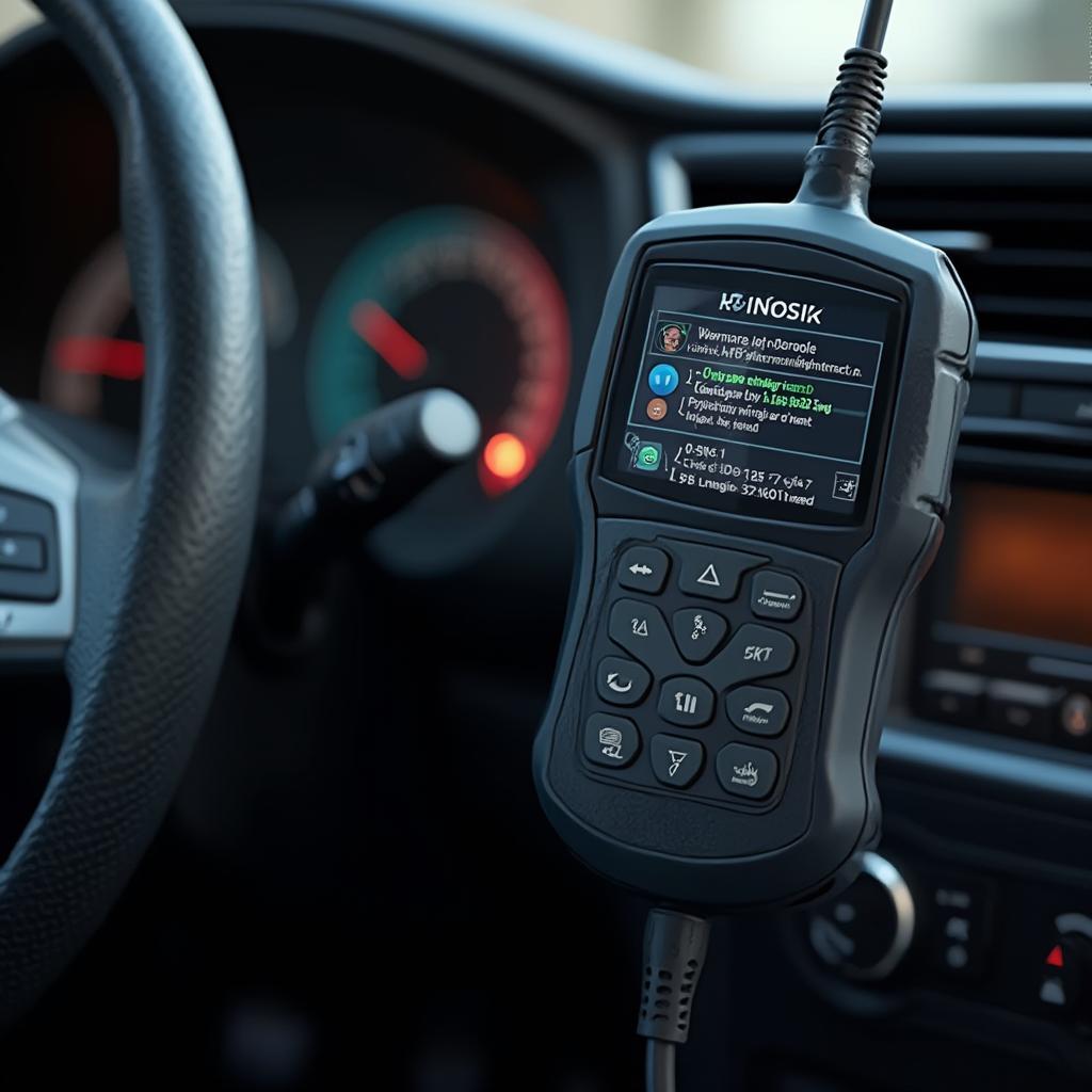 OBD2 Scanner Connected to a Car's Diagnostic Port