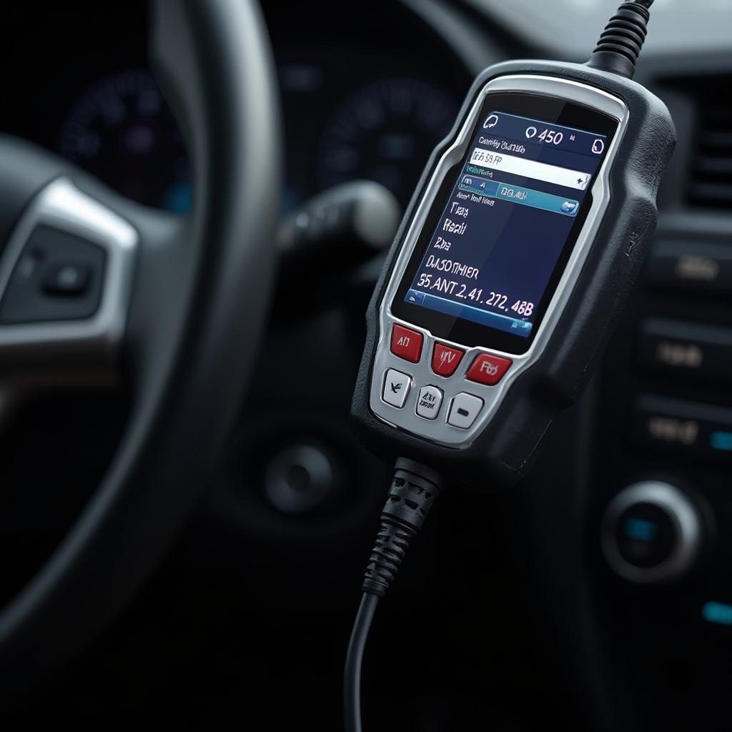 OBD2 Scanner Connected to a Car's OBD2 Port