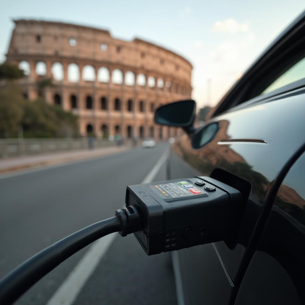 OBD2 Scanner Connected to a Car in Rome