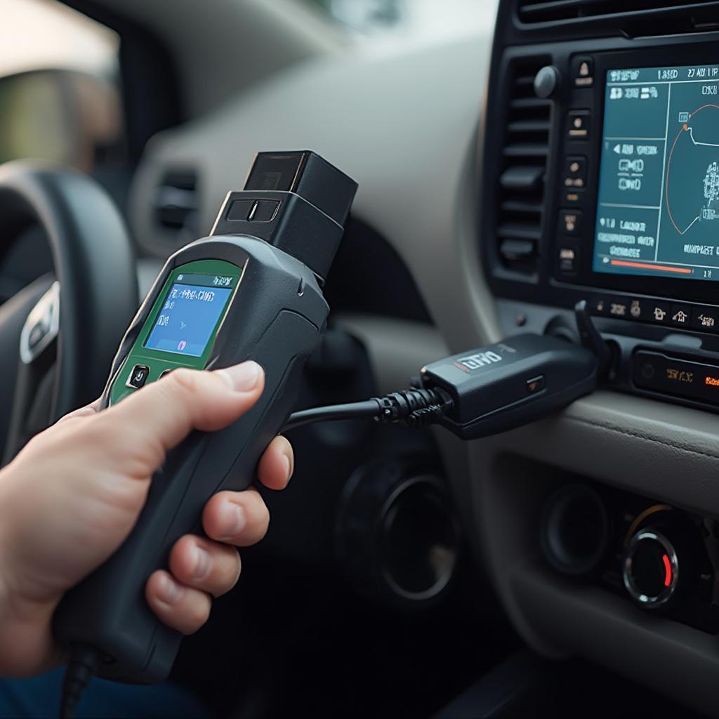 OBD2 Scanner Connected to a Toyota Innova