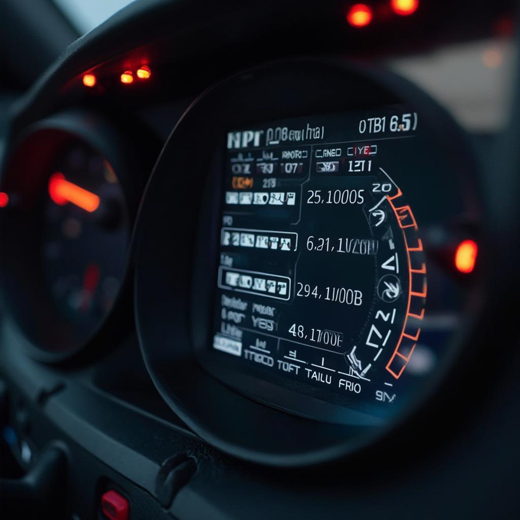 OBD2 Scanner Displaying Acceleration Data