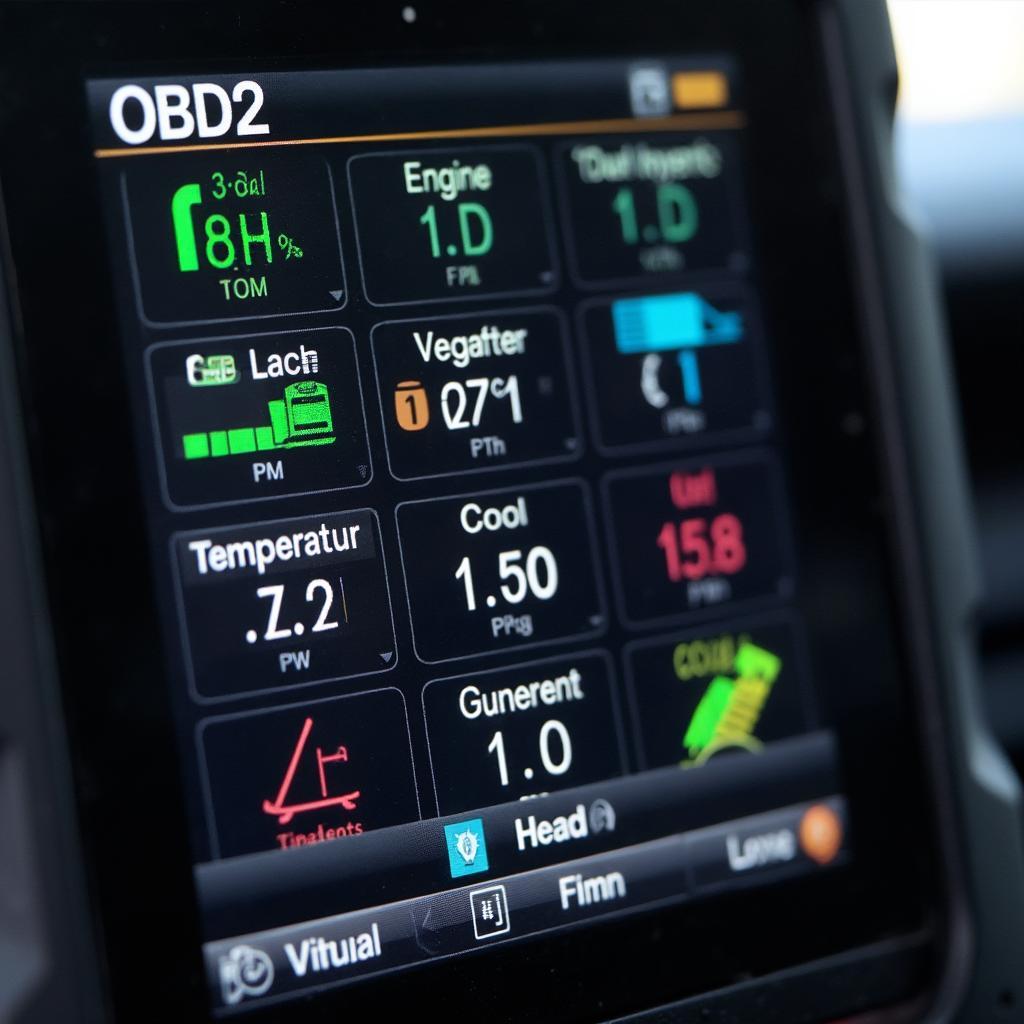 OBD2 Scanner Displaying Vehicle Data