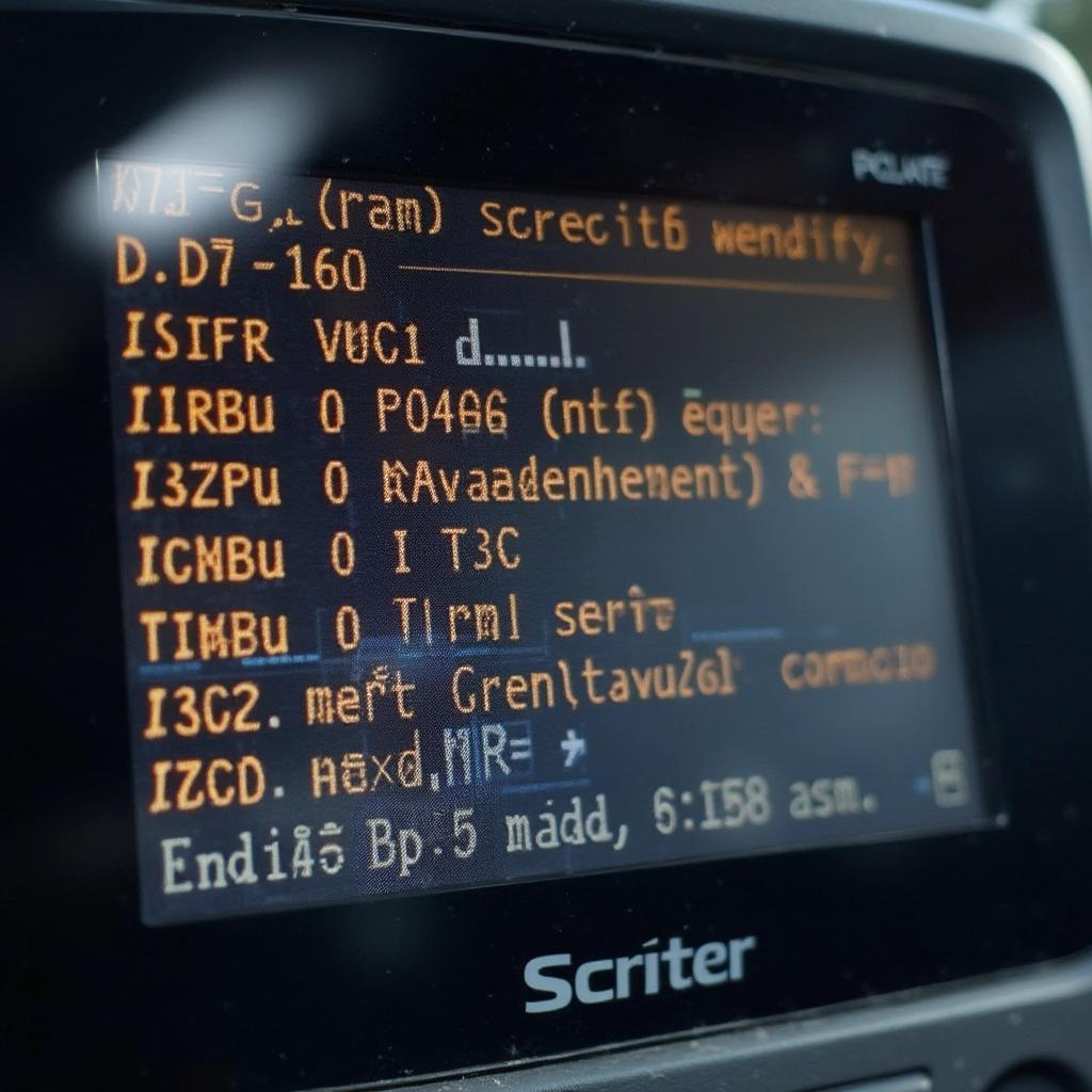 OBD2 Scanner Screen Displaying Diagnostic Trouble Codes