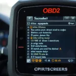 OBD2 Scanner Displaying Diagnostic Trouble Codes