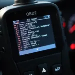 OBD2 Scanner Displaying Diagnostic Trouble Codes