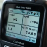 OBD2 Scanner Displaying MPG Data