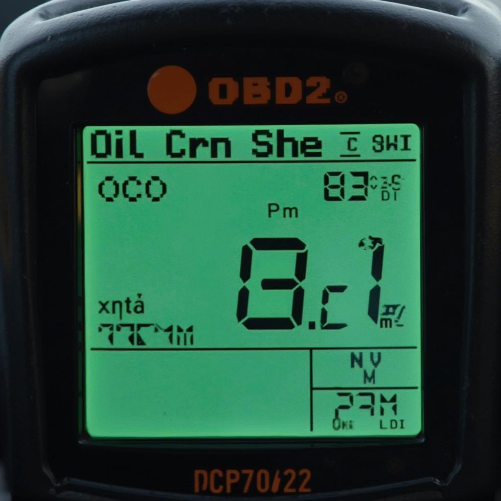 OBD2 Scanner Showing Oil Temperature