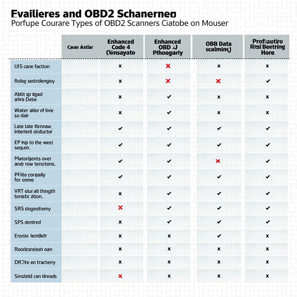 OBD2 Scanner Features Comparison