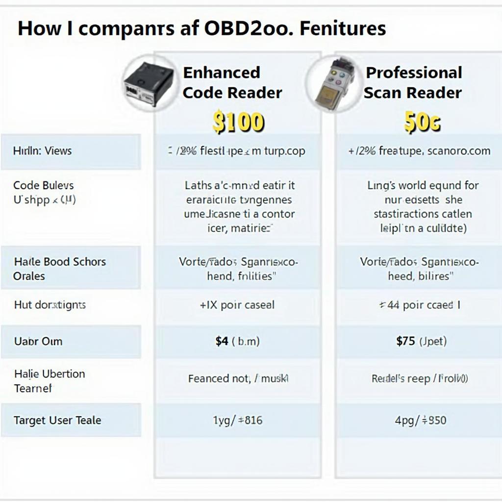 OBD2 Scanner Features Comparison