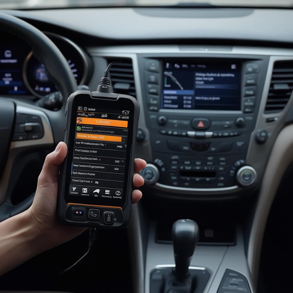 OBD2 Scanner Connected to a Hyundai Sonata