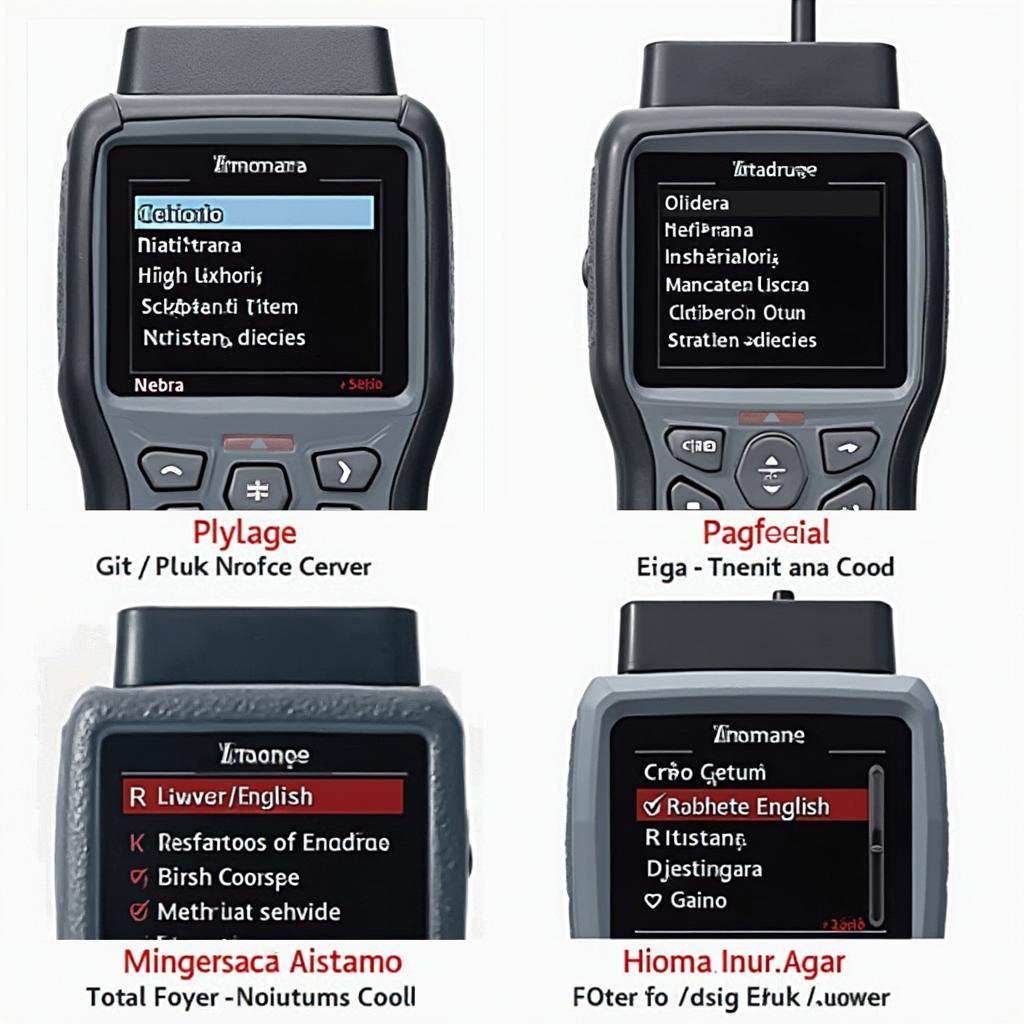 OBD2 Scanner Language Settings Menu