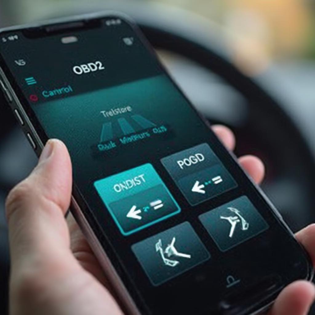 OBD2 Scanner Phone Interface with Directional Controls