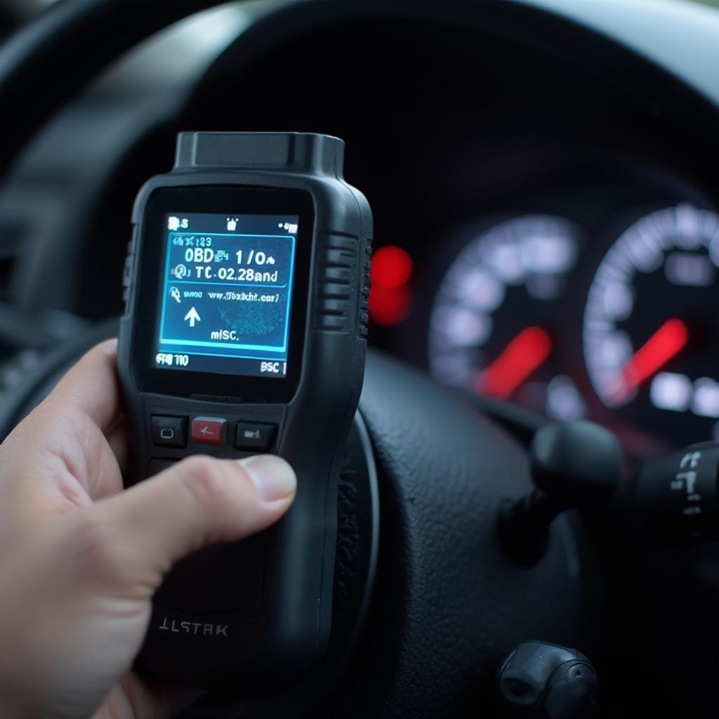 OBD2 Scanner Reading Diagnostic Codes