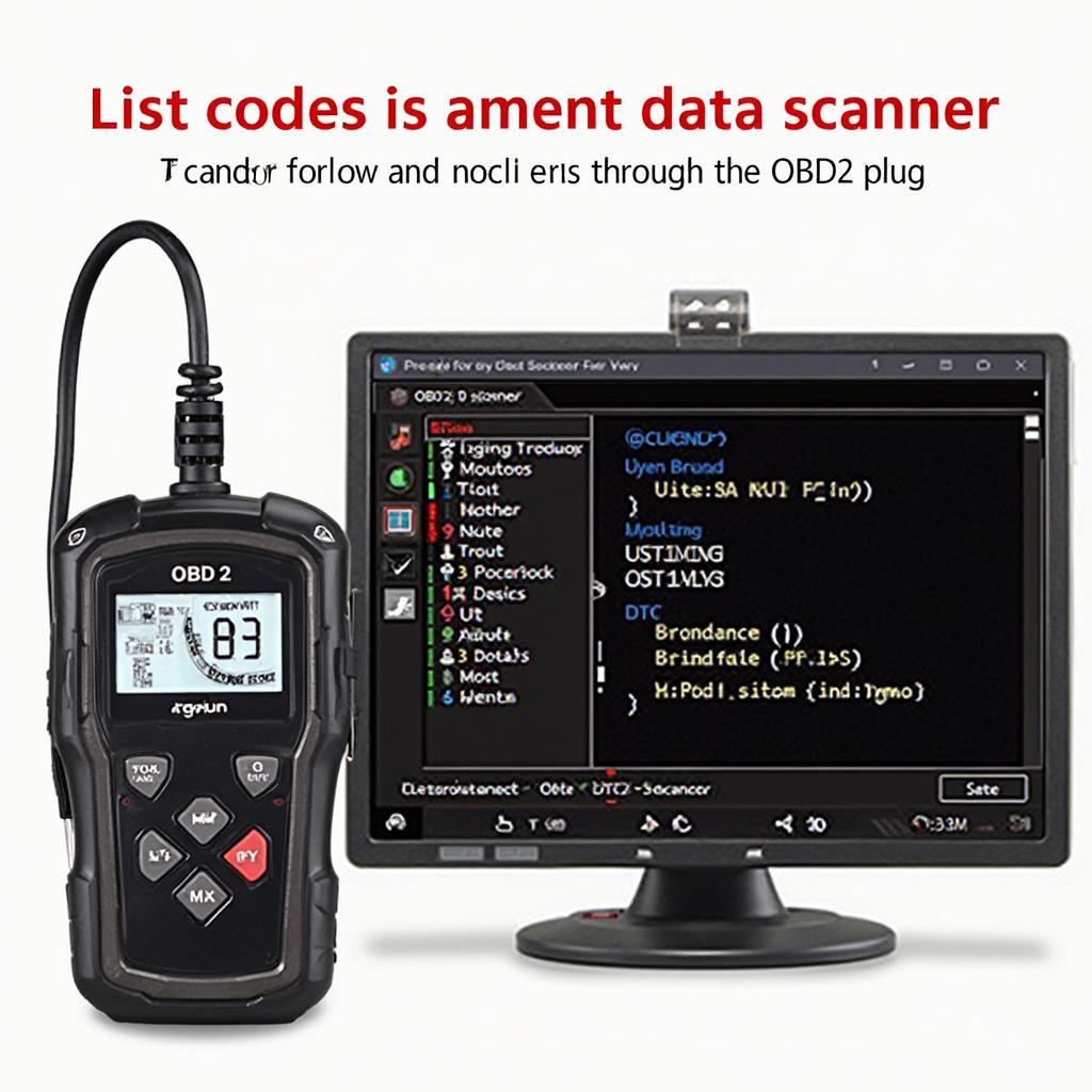 OBD2 Scanner Displaying Diagnostic Trouble Codes