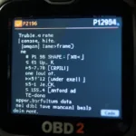 OBD2 Scanner Displaying P2196