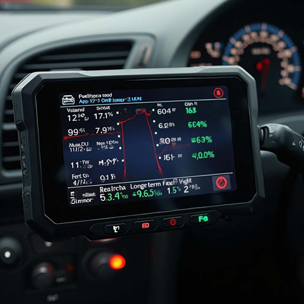 OBD2 Scanner Displaying Oxygen Sensor Data