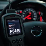 OBD2 scanner displaying the P0446 fault code