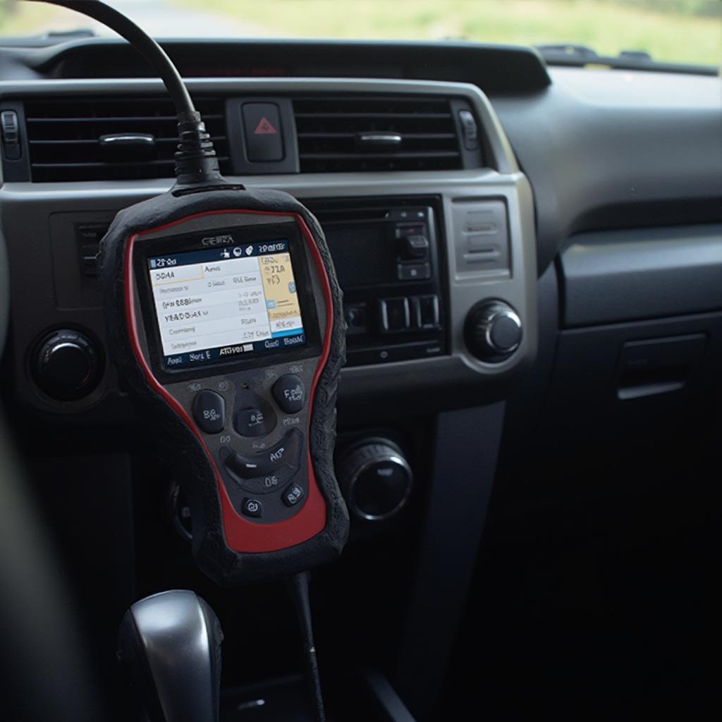 OBD2 Scanner Connected to a Toyota 4Runner Dashboard