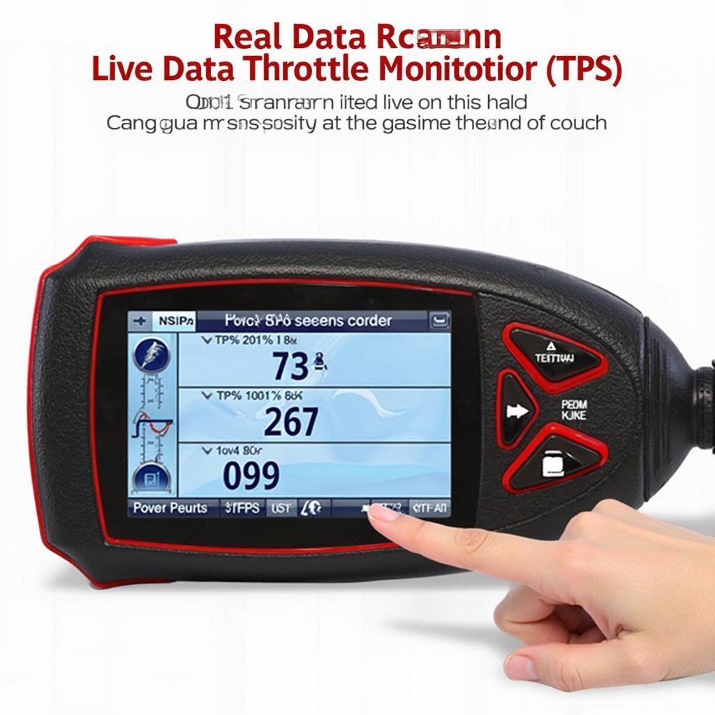 OBD2 Scanner Displaying Live TPS Data