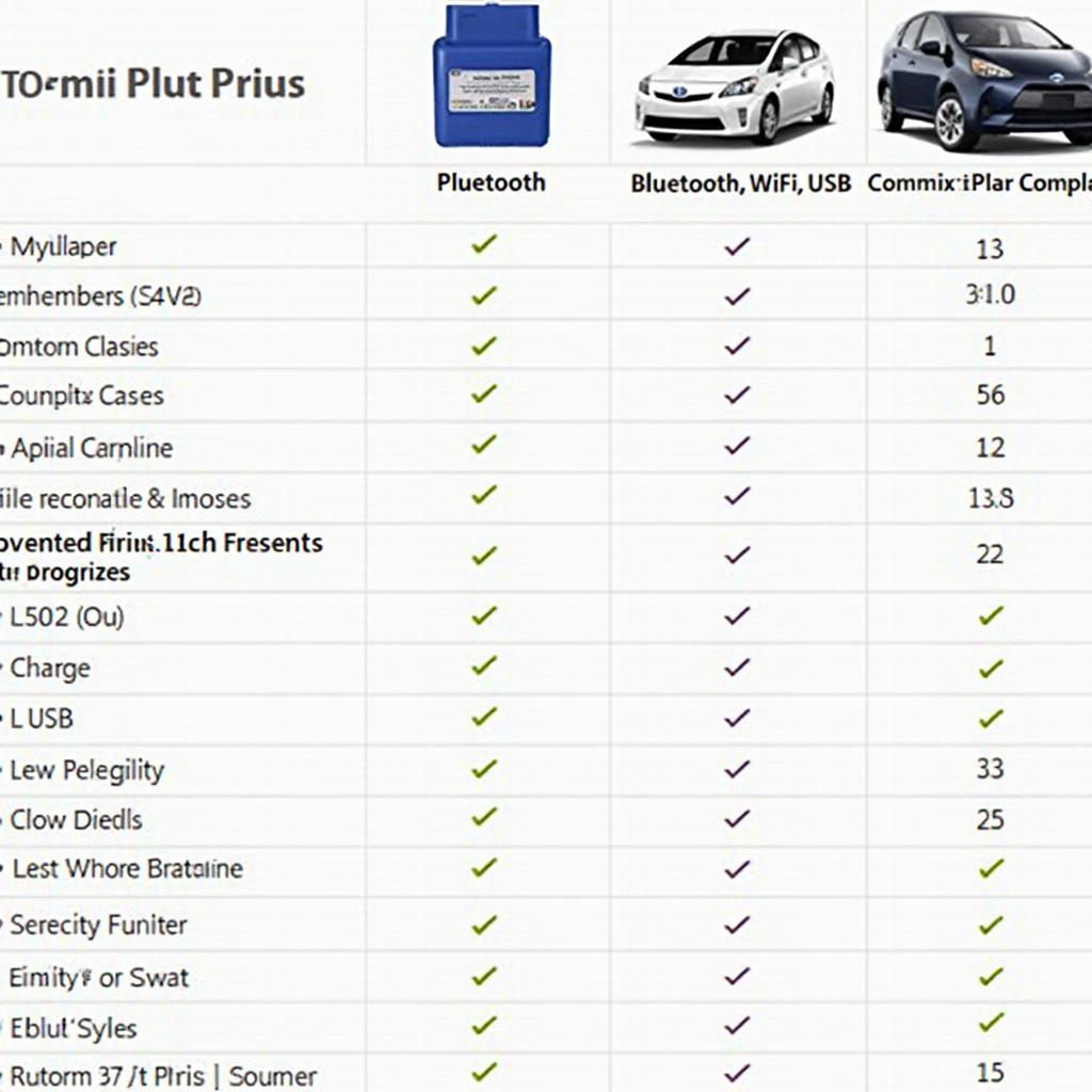 OBD2 Scanners for 2017 Prius Comparison Chart