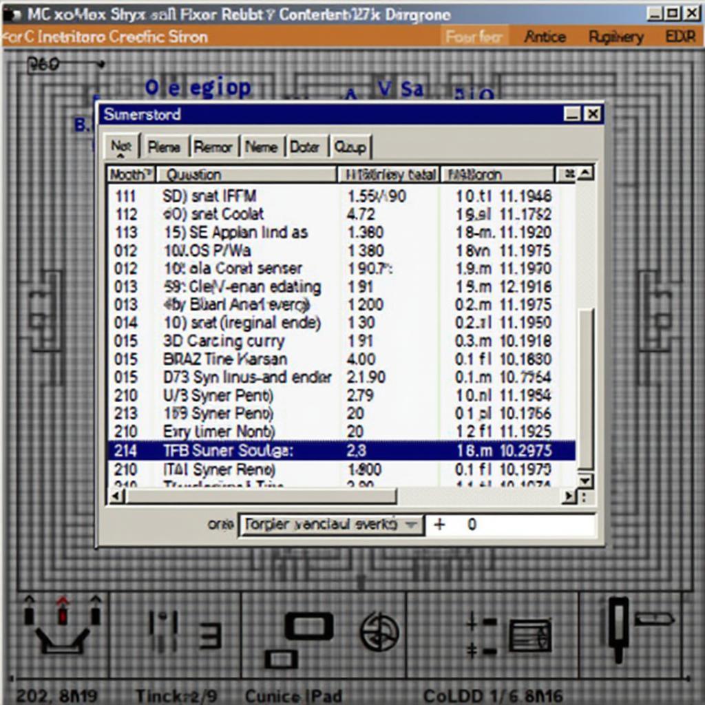 OBD2 Software Diagnostics Screen