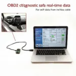 OBD2 Software Interface on Laptop Connected to Car