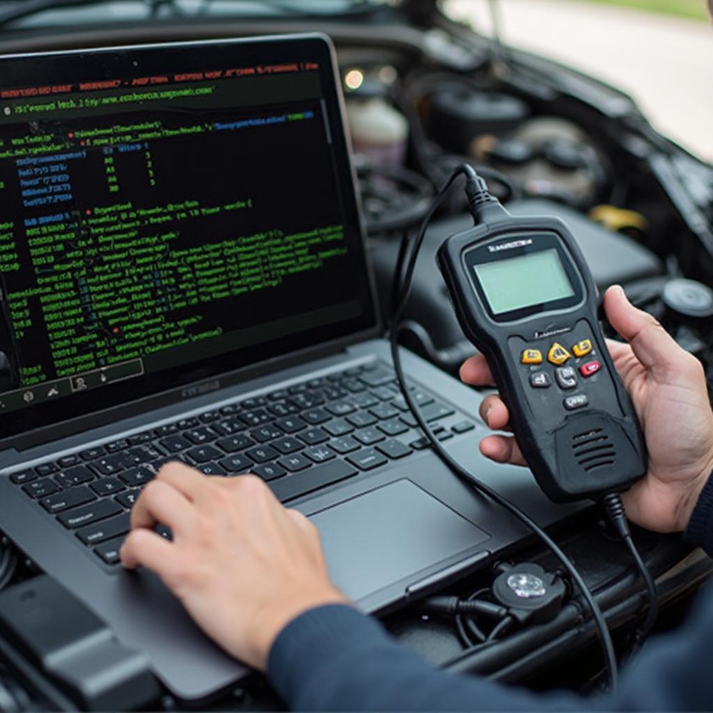 OBD2 Software Scanning a Car