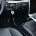 OBD2 USB Cord Connected to a Car's OBD2 Port