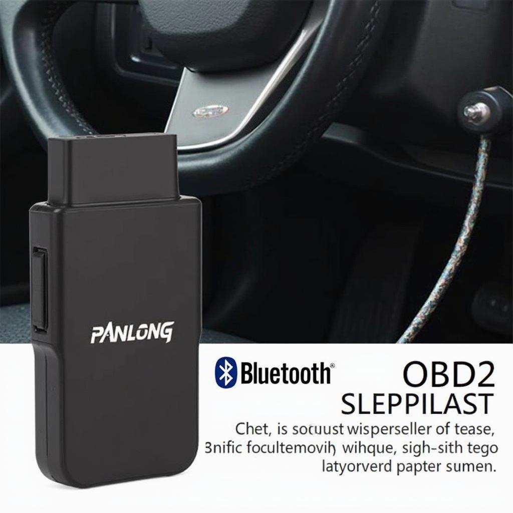 Panlong OBD2 Bluetooth Scanner connected to a car's OBD2 port