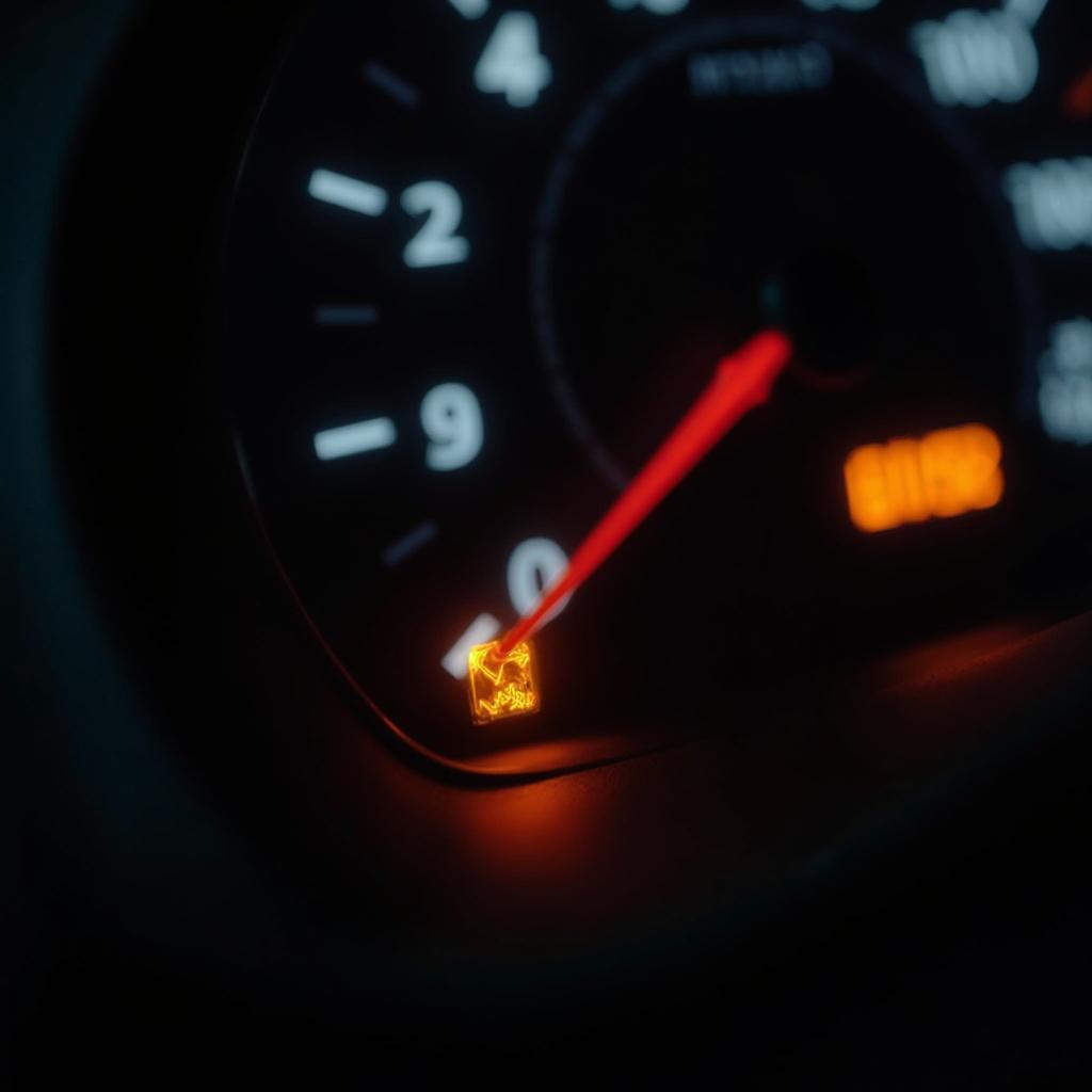 Dashboard warning light indicating a permanent OBD2 code