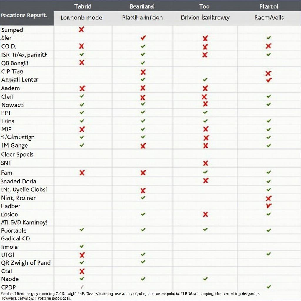 Porsche OBD2 Software Compatibility Chart