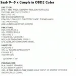 Saab 9-5 OBD2 Diagnostic Trouble Codes