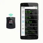 Smartphone Displaying OBD2 Data from ELM327