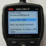 Stored OBD2 Codes Displayed on a Scanner Screen