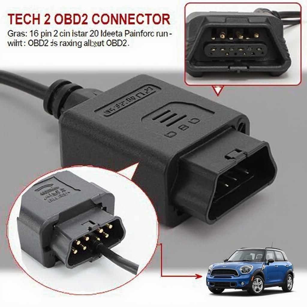 Tech 2 OBD2 Connector Closeup