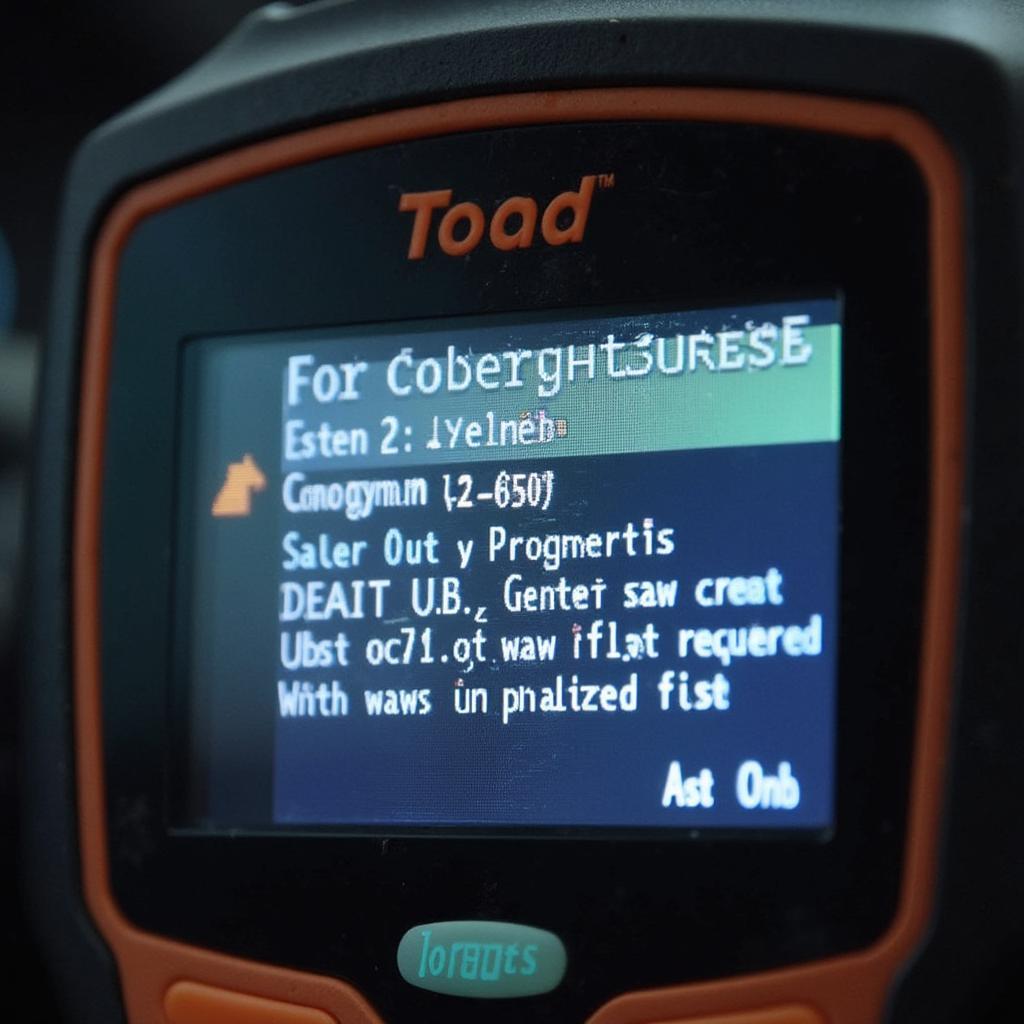 Toad OBD2 Scanner Displaying DTC