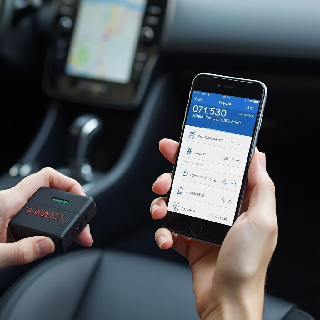 Toyota OBD2 Scanner App Connected to Car