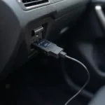 VW USB OBD2 Cable Connected to Car's OBD2 Port