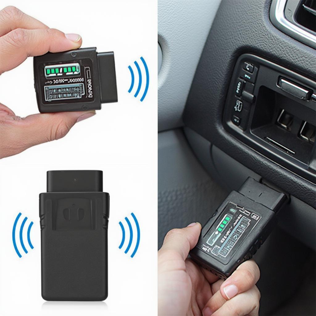 Wsiiroon Bluetooth 3.0 OBD2 Scanner connected to a car's OBD2 port