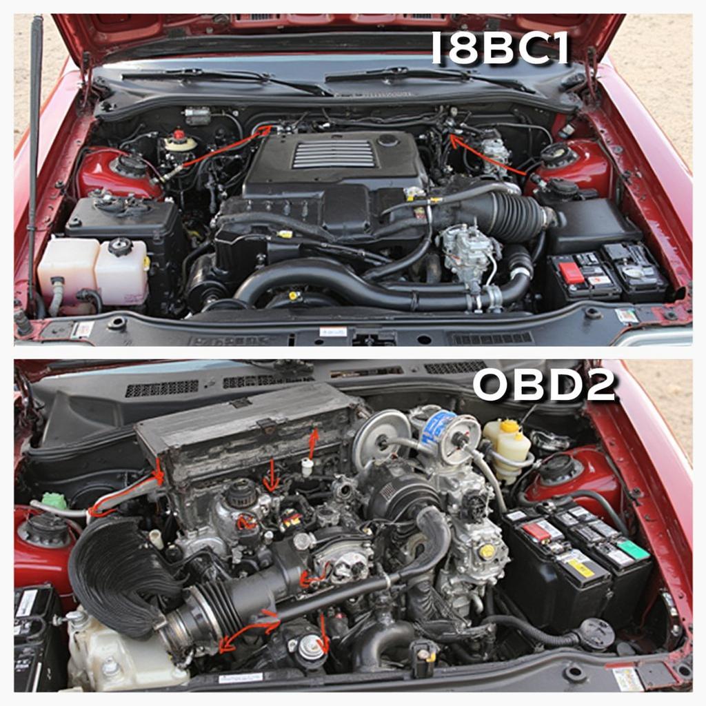 B18C OBD1 vs OBD2 Engine Bay Comparison