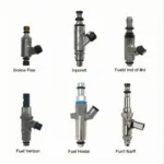 Various Fuel Injectors and Corresponding Clips