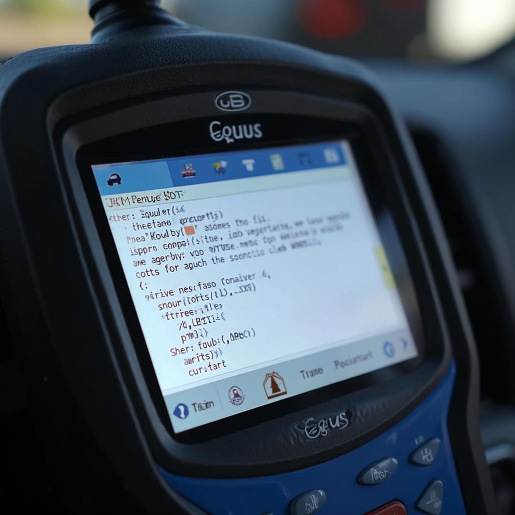 Equus OBD2 Reader Displaying DTC