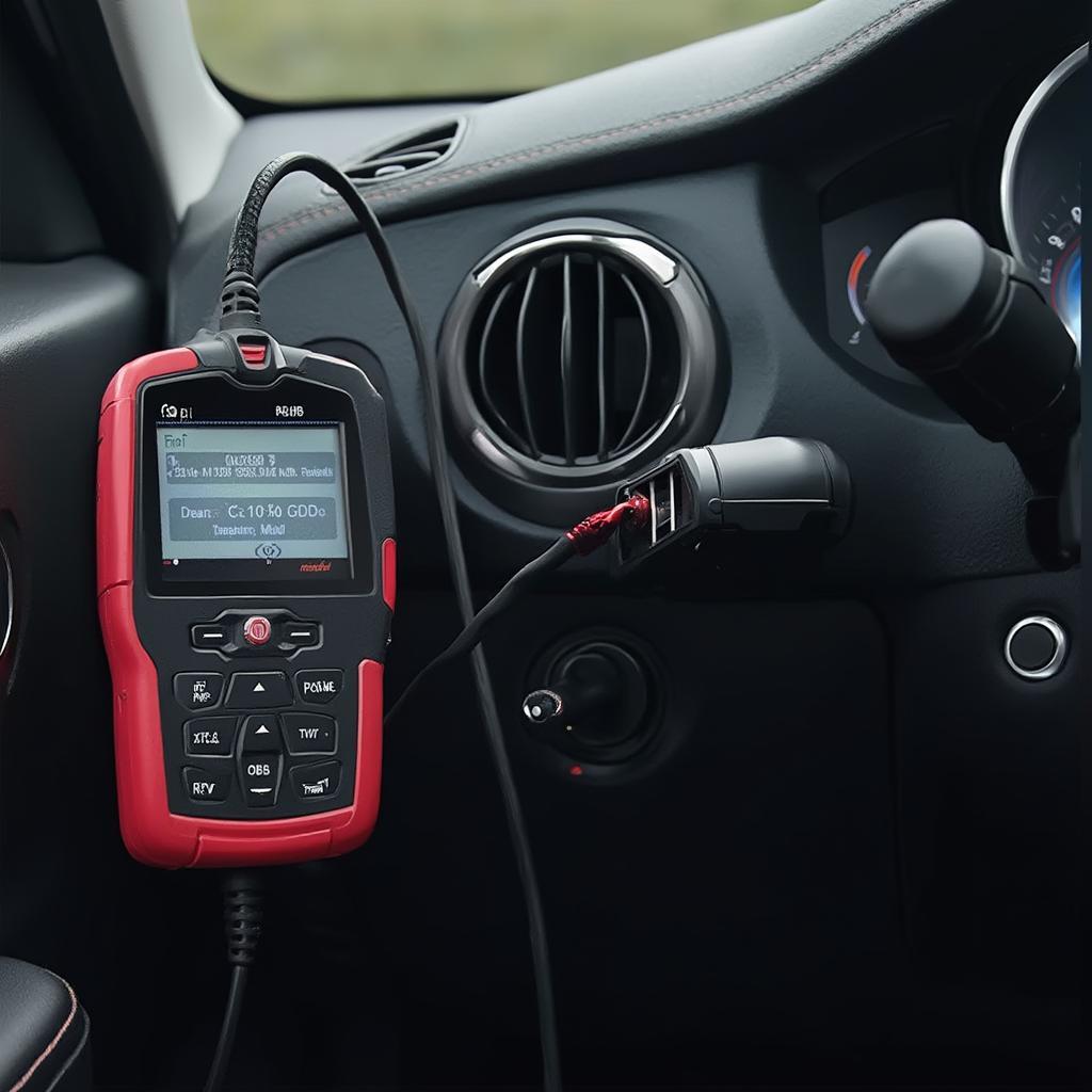 Fiat OBD2 Code Reader Connected to a Car