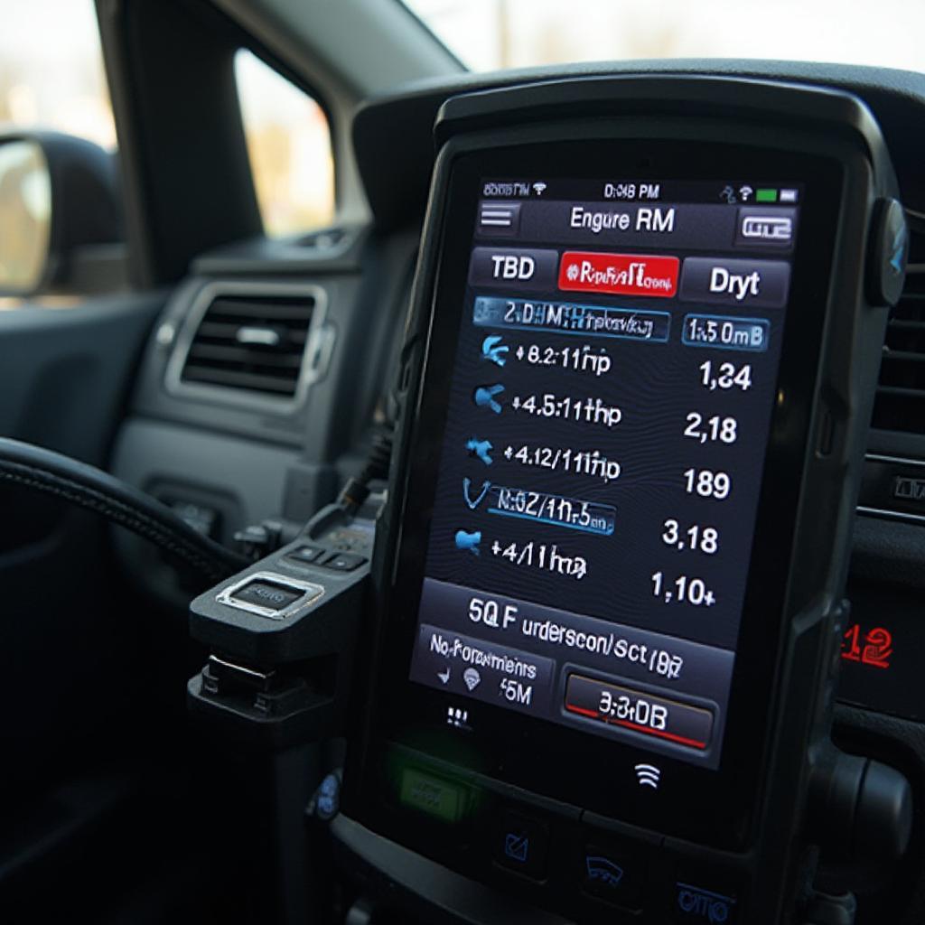 Golf VR6 OBD2 Scanner Displaying BHP Related Data