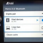 Navigating the Bluetooth settings menu on a Joying head unit