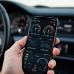 OBD2 App Interface on Smartphone